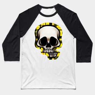 Yellow Plaid Skull Baseball T-Shirt